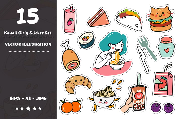 Kawaii Girly Sticker Set