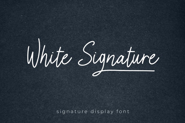 White Signature - Signature Display Font
