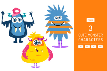 Cute Monster Characters Vol.15