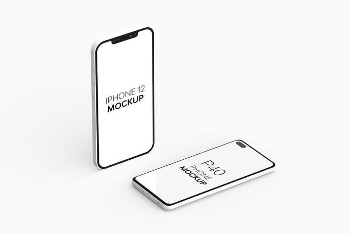 P40 Phone & iPhone 12 Mockup