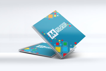 A4 Spiral Notebook Mock-Up