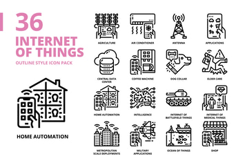 Internet of Things Outline Style Icon Set
