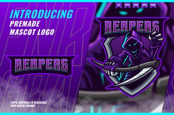 Reaper Scythe - Mascot Esport Logo Template