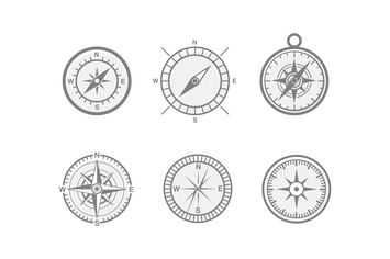 6 Compass and Navigation Icons