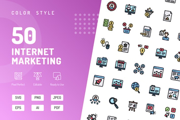 Internet Marketing Color Icons