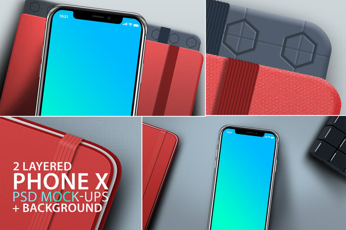 Phone Mock-ups with Notebook