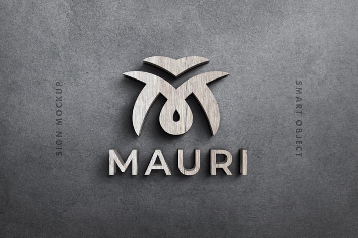 3D Wood Logo Mockup