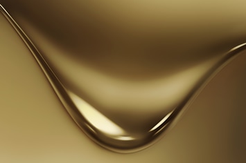 dripping drop of oil close-up