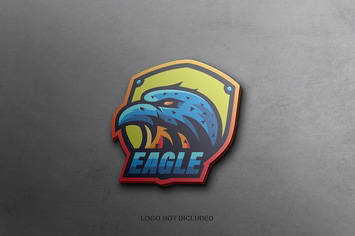 Realistic esport logo mockup on wall