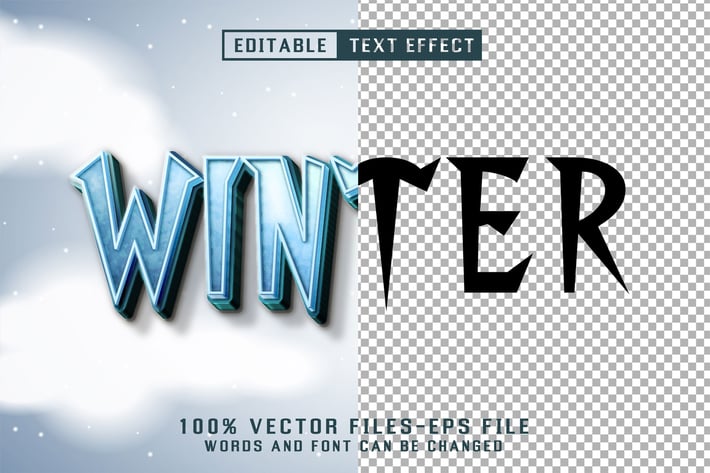 Winter 3d Text - Editable Text Effect