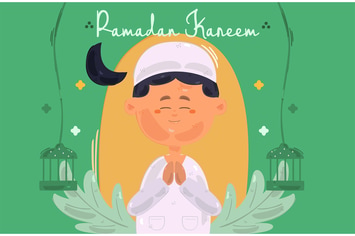Ramadan Kareem Hand Drawn Concept Illustration