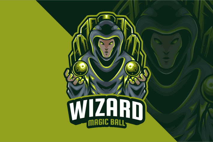 Wizard Magic Ball Mascot Logo