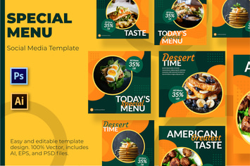 Includes Delicious Social Media Template