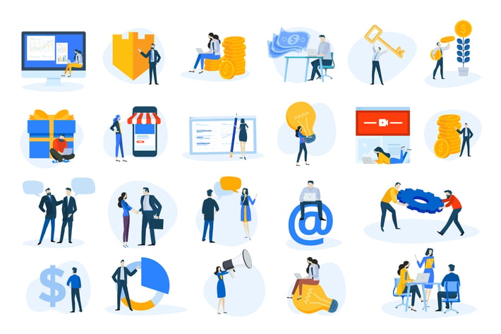 Flat design concept icons collection