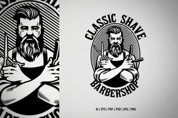 Vintage Barbershop Logo Design
