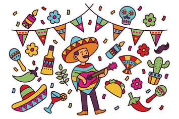 Cinco De Mayo Doodle Illustration