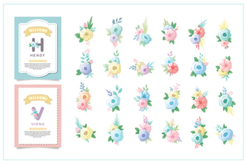 cute flower vector template