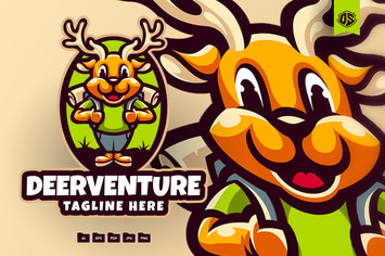 Deer Adventure Cartoon Mascot Logo