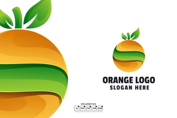 Abstract Orange Gradient Logo Template
