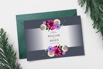 Floral Wedding Invitation Card