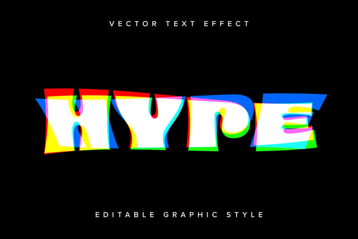 Glitch Vector Text Effect Mockup
