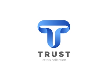 Letter T Logo design 3D Ribbon style