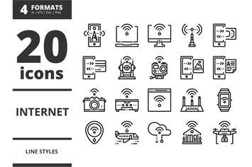 Internet Line icons packs