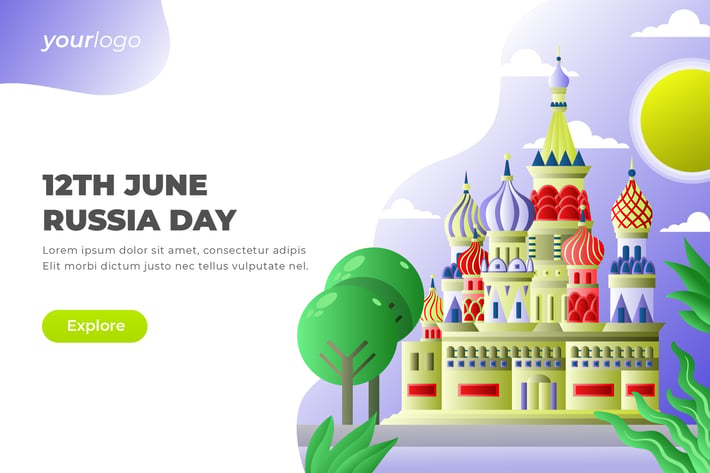 12th June Russia Day - Vector Illustration