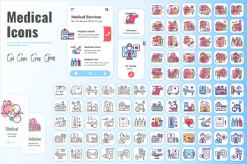 30 Outline Iconset Medical with 3 styles