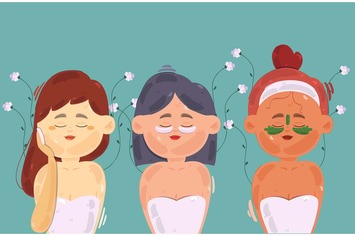 Woman Skincare Routine Illustration