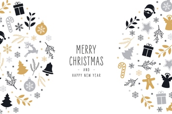 Christmas Icon Greeting Decoration Elements Vector