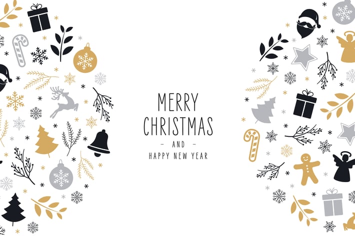 Christmas Icon Greeting Decoration Elements Vector