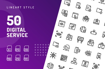 Digital Service Line Icons