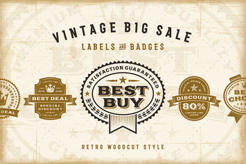 Vintage Sale Labels Set