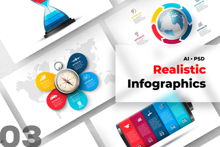 Realistic Infographic  Set 03