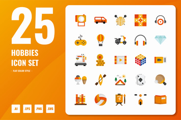Hobbies Flat Icons