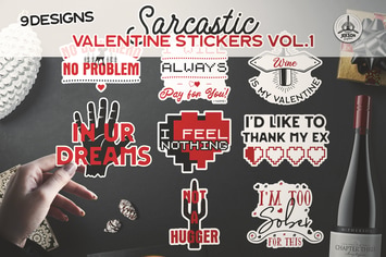 Valentine Day Sticker Bundle Vector Clip Art Vol 1