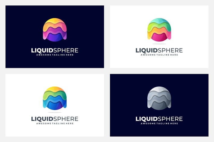 Liquid Sphere Abstract Colorful Logo Template