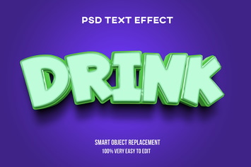 Strong bold drink text effect