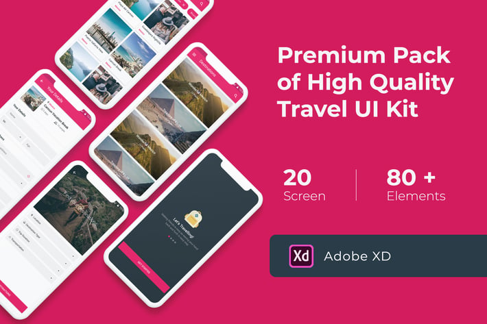 Premium Travel UI KIT for XD