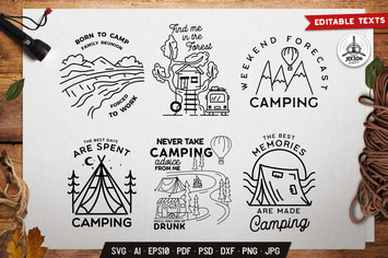 Adventure Designs Bundle, Camp Retro Line Labels
