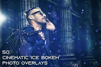 50 Cinematic Ice Bokeh Photo Overlays