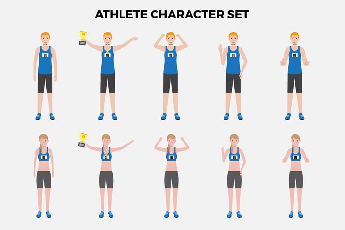 Athlete Character Set – Illustrations