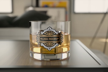 Whisky Tumbler Glass Mockup