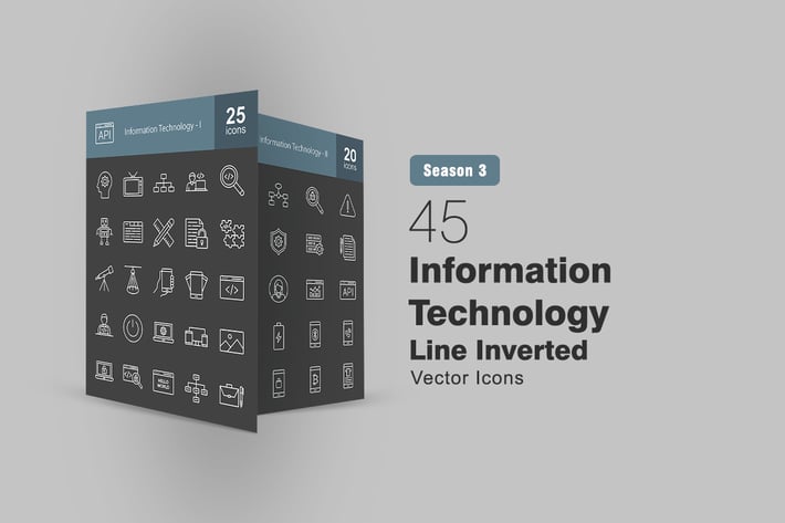 45 Information Technology Line Inverted Icons