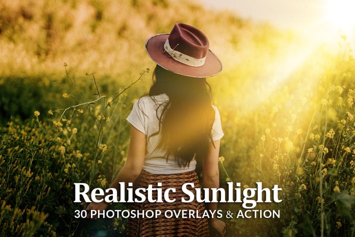 Realistic Sun Light Photoshop Overlays and Action