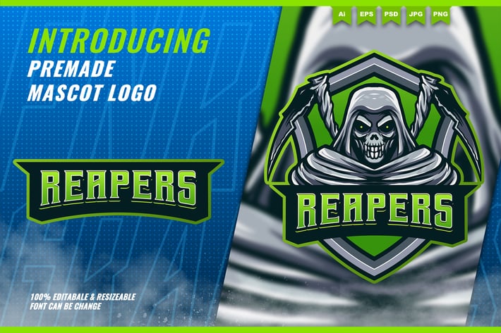 Reaper - Mascot Esport Logo Template