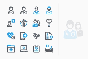 Blue Medical Services Icons Set 2 - Sympa Series