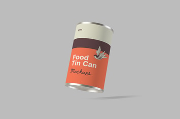 Food Tin Can Packaging Mockups