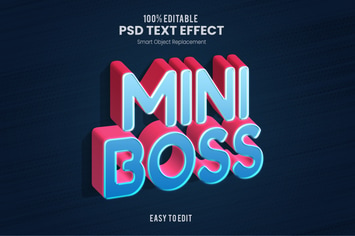 Mini Boss - Playful 3D PSD Text Effect